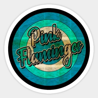 Retro Vintage Pink Flamingos Sticker